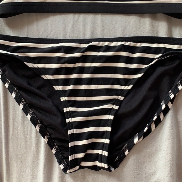 Vince Camuto swim suit bikini 2piece mesh stripes - Picture 3 of 8